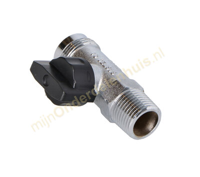 Universele gaskraan rechte aansluiting  1/2 chroom