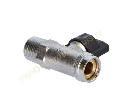 Universele gaskraan rechte aansluiting  1/2 chroom