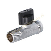 Universeel Universele gaskraan rechte aansluiting  1/2 chroom