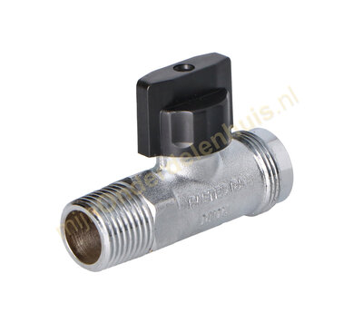 Universele gaskraan rechte aansluiting  1/2 chroom