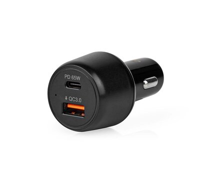 Nedis USB autolader met USB A/ USB C CCPD65W100BK