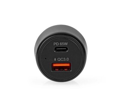 Nedis USB autolader met USB A/ USB C CCPD65W100BK