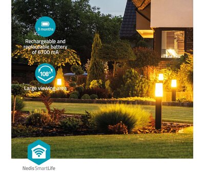 Nedis SmartLife camera voor buitenshuis WIFICBO51WT