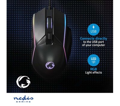 Nedis gaming muis bedraad GMWD510BK