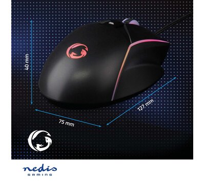 Nedis gaming muis bedraad GMWD510BK