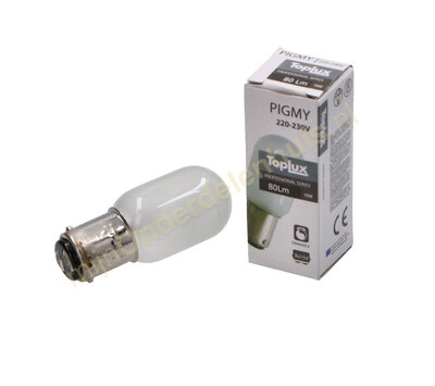 Toplux naaimachinelamp 22x57mm Ba15d  230V 80lm 15W mat