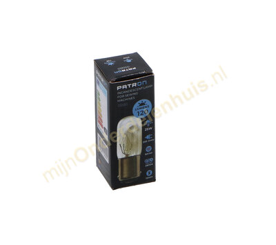 Patron naaimachinelamp 20x50mm Ba15d 230V 120lm 25W 2800k