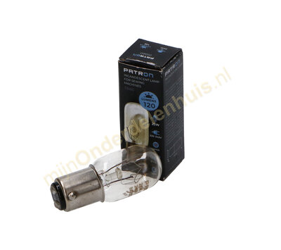 Patron naaimachinelamp 20x50mm Ba15d 230V 120lm 25W 2800k