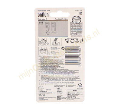 Braun scheerblad van scheerapparaat 81253263 31S