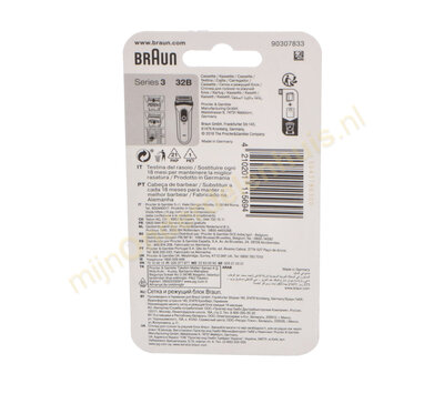 Braun scheerblad van scheerapparaat 80712387 32B