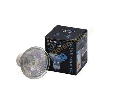 Patron halogeenlamp reflector 20W GU10 230V 36º 175lm