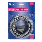 Tack Tack universele ritsslang voor kabels 16mm 2m zilver