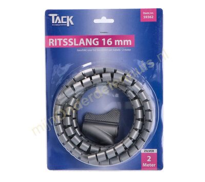 Tack universele ritsslang voor kabels 16mm 2m zilver