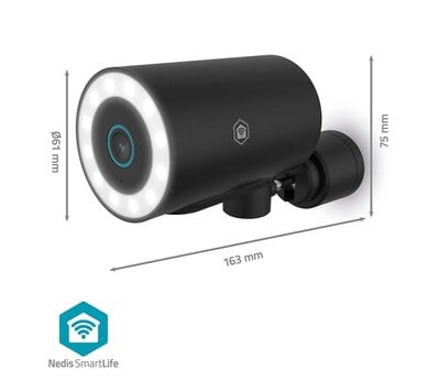 Nedis SmartLife 4K camera voor buitenshuis WIFICO41CBK