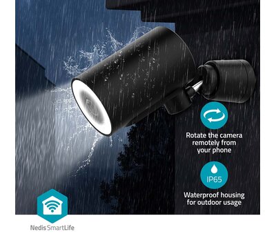 Nedis SmartLife 4K camera voor buitenshuis WIFICO41CBK