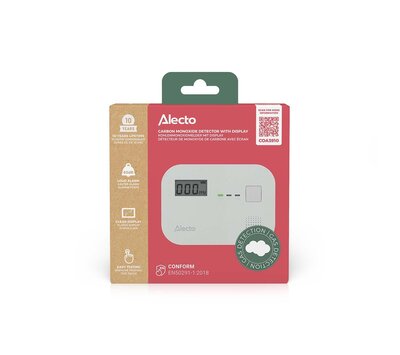 Alecto koolmonoxidemelder met display COA3910 10jaar