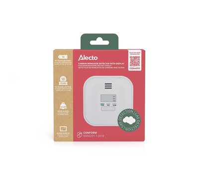 Alecto koolmonoxidemelder met display en batterij 10jaar COA4010