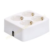 Martin Kaiser Tafelcontactdoos 4-voudig + RA vierkant wit 61295