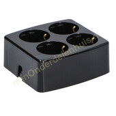 Martin Kaiser Tafelcontactdoos 4-voudig + RA vierkant zwart