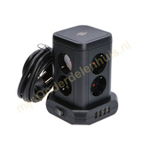 Brennenstuhl Brennenstuhl staande tafelcontactdoos 8-voudig met schakelaar  en 4x USB 1153560000