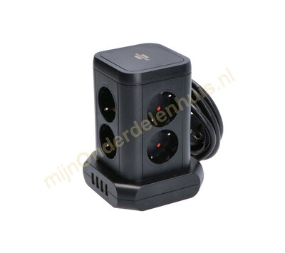Brennenstuhl staande tafelcontactdoos 8-voudig met schakelaar  en 4x USB 1153560000