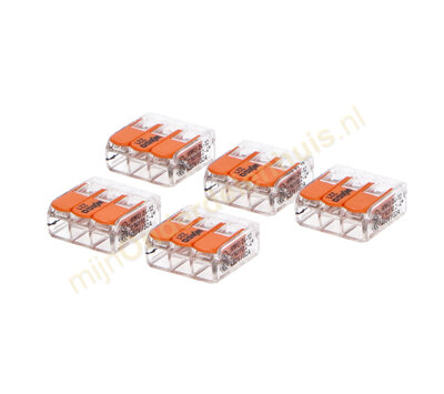 Wago lasklem 3 voudig klik 4mm 5st. WAGO 221