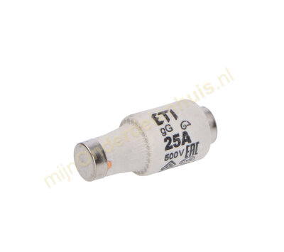 Universele DII Zekeringen 25A 500V  traag  - 1 doosje