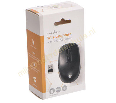 Nedis draadloze muis 1600 dpi met 6 knoppen MSWS110BK