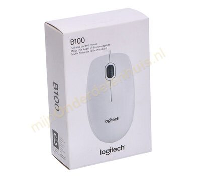 Logitech bedrade optische muis B100 910-003360 wit