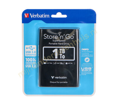 Verbatim portable hard drive Store 'n' Go USB 3.0 1TB 53023