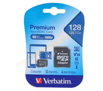 Verbatim Micro SD kaart 128GB SDXC 44085