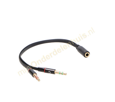 3.5mm jack headset adapterkabel 0.2m T153