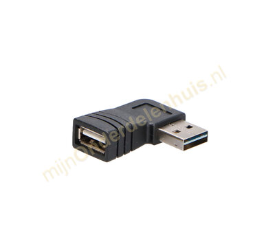 Delock USB-A male naar female adapter haaks 65522