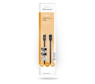 Nedis USB-C naar USB-C kabel USB4 Gen3 40Gbps 1m CCGB66040BK10