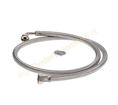 Universele RVS warmwater toevoerslang 1,5m 3/4-3/4
