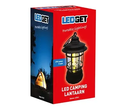LEDGET Campinglamp 270 lumen 5W incl. 3x AA mini