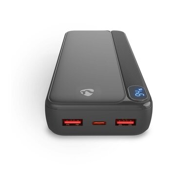 Nedis powerbank 20000mAh USB-C + 2x USB A PBKPD20W225BK