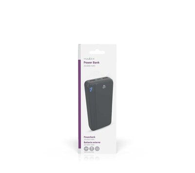 Nedis powerbank 20000mAh USB-C + 2x USB A PBKPD20W225BK