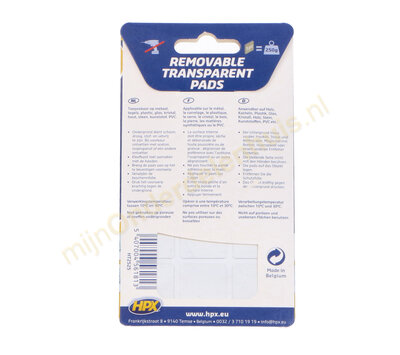 HPX Removable Transparant Pads HT2525 25mm x 25mm