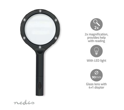 Nedis vergrootglas met LED-lamp MAGH1BK