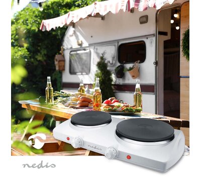 Nedis dubbele elektrische kookplaat KAEP251EWT2