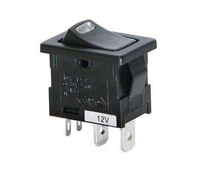 Inbouw schakelaar on/off 12V 10A zwart 0810685