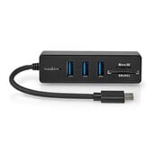 Nedis Nedis USB hub USB-A 3x  / USB-C 1x + kaartlezer 5 poort  CCGB64250BK01