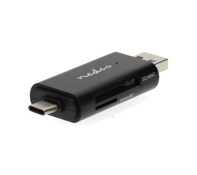 Nedis dubbele kaartlezer USB-C/ USB-A CRDRU3110BK