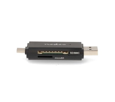 Nedis dubbele kaartlezer USB-C/ USB-A CRDRU3110BK