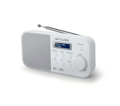 Muse draagbare radio DAB+/FM M-109 DBW wit