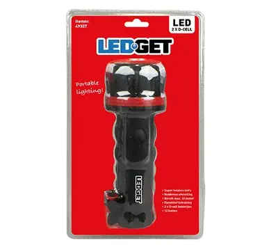 LedGet LED zaklamp Flashlight 2x D-cell 49327