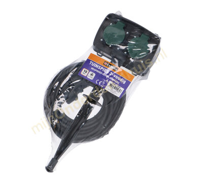 Universele tuinspies contactdoos 2-voudig RA 10m 41064