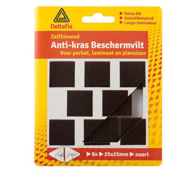 Deltafix anti-kras beschermvilt zwart 25x25mm 619