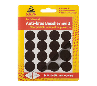 Deltafix anti-kras beschermvilt zwart 22mm 616